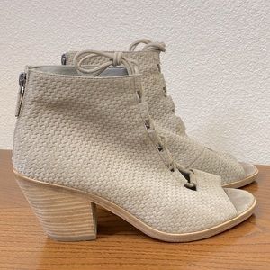 Eileen Fisher Slew Suede Bootie Peep Toe Boots Ladies Boots Size 7.5